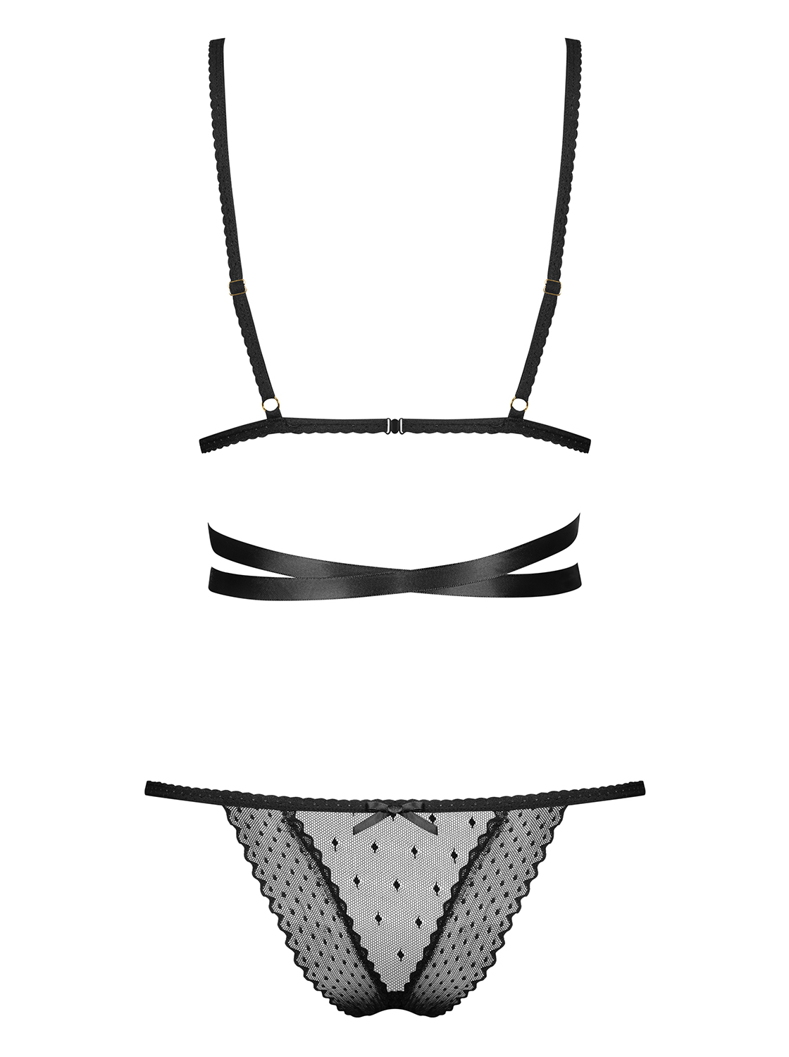 Bowessa Soutien gorge noir et string Lingerie Le Bar à Nylon